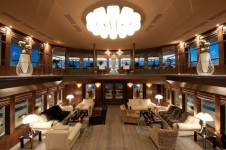 Motor Yacht Reborn - The Huge Atrium and Saloon Area
